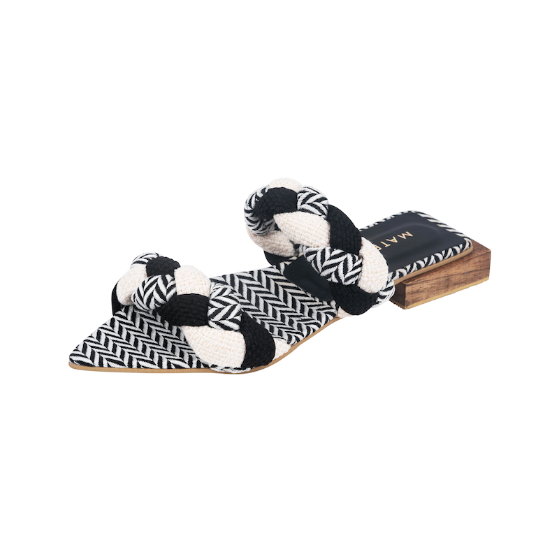 Double Braided Sandals Black & White
