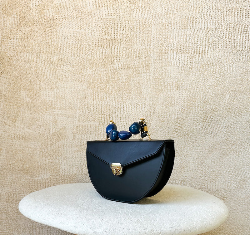 Prie Black with Blue Tagua Handle Recycled Line