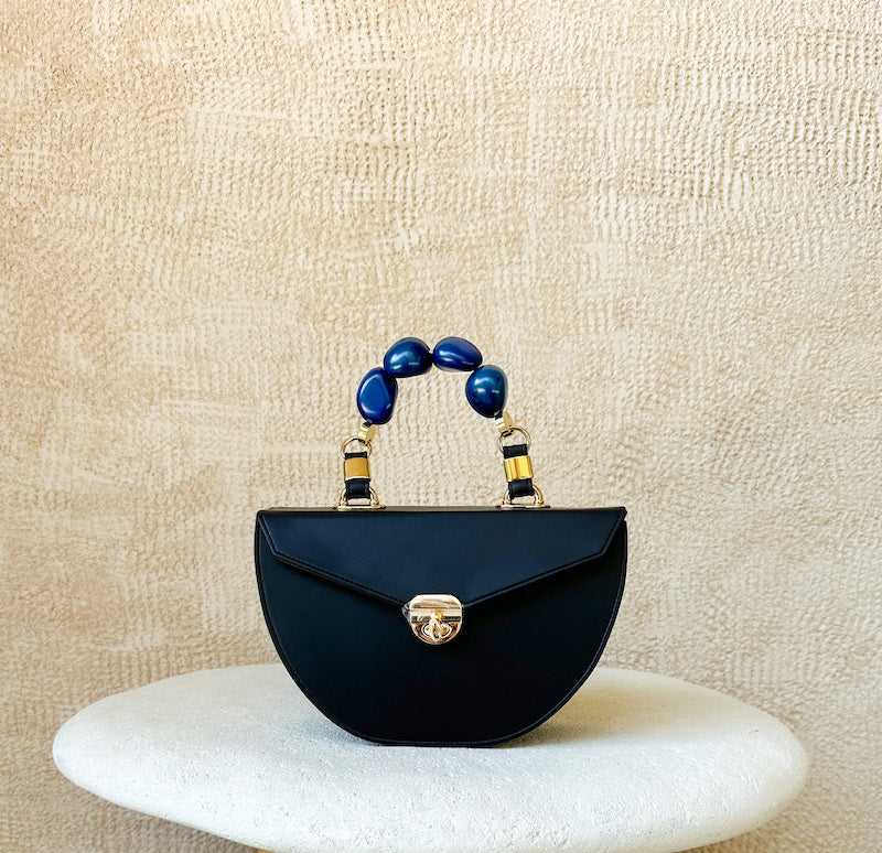 Prie Black with Blue Tagua Handle Recycled Line
